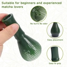 1个抹茶绿抹茶搅拌器，ABS塑料竹形速干抹茶刷，茶道工具，抹茶起泡器，抹茶泡沫搅拌器，无毛刺，防霉，易于清洁和干燥（抹茶绿） - 彩色 - 查看 4