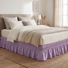 Bed Skirt For Box Spring Bed With 2 Elastic Bands. Delicate, High Quality, Perfect Fit, Elegant, Durable. Available In Various Sizes. - Lilac - View 2