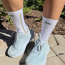 Adult Polyamide Running Socks With 3D Cuff, Breathable, Thermal Comfort, High Performance, Spinning, Cycling - White Cup - View 3