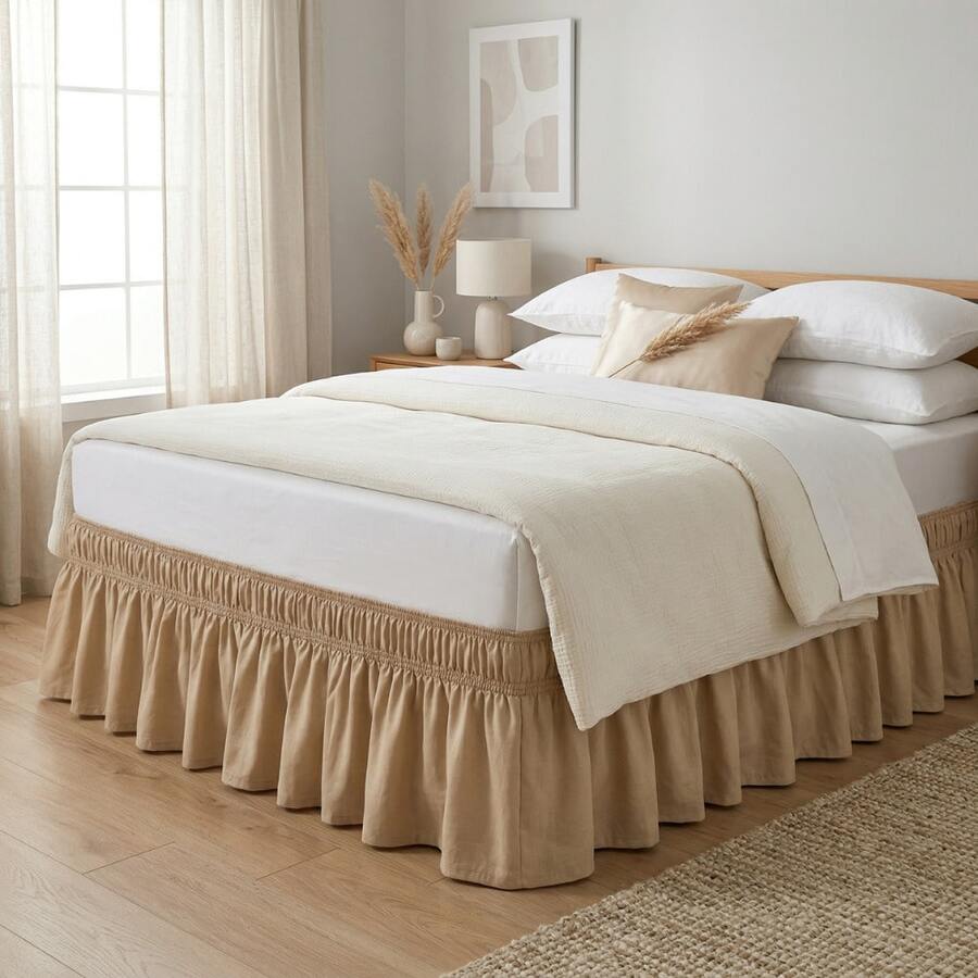 Bed Skirt For Box Spring Bed With 2 Elastic Bands. Delicate, High Quality, Perfect Fit, Elegant, Durable. Available In Various Sizes. - ALLOW - View 1