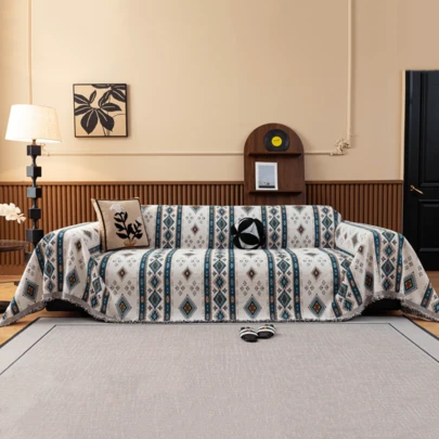 1 chiếc chăn phủ sofa kiểu Bohemian Jacquard Chenille, vỏ bọc sofa sang trọng hiện đại, sử dụng được cả bốn mùa, chống trượt và chống bụi, họa tiết hình học, chống nhăn, mềm mại và tinh tế, bảo vệ sofa, có thể giặt máy, chống biến dạng và xù lông, chống mài mòn, chống trầy xước do mèo, chống bám bẩn, làm mới sofa, trang trí sofa, tăng thêm vẻ sang trọng, phù hợp với sofa 1-4 chỗ ngồi, sofa hình chữ L.