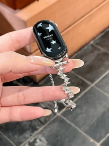 1pc Women's Summer Vacation Style Multifunctional Sparkling Diamond Chain Strap, Suitable For Band 8 Pro/9 Pro, 8/8 NFC/9/9 NFC/10/10 NFC, And Watch4/Watch5 - Silver - View 5