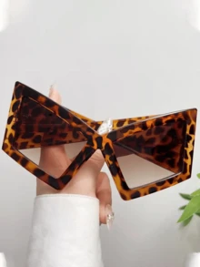 1 pieza Gafas de moda con montura de ojo de gato extra grande, estilo exagerado adecuado para la calle, viajes y fiestas - Multicolor - Ver 10