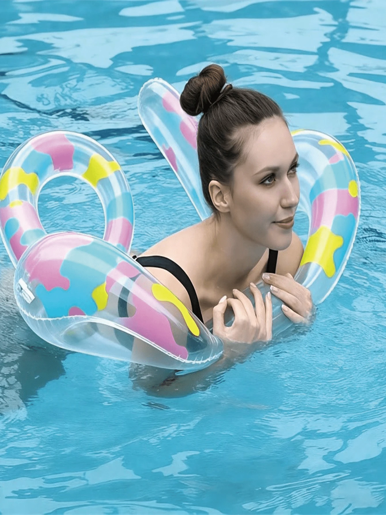 Equipo auxiliar de entrenamiento de natación inflable, chaleco salvavidas de reforzado, tabla flotante antiasfixia. Fabricado en material de PVC grueso, resistente y a prueba de fugas. Diseño abrazador para un flotado cómodo y estable, adecuado para piscina, playa, fiesta acuática, spa y otras actividades acuáticas de verano. - multicolor - Ver 1