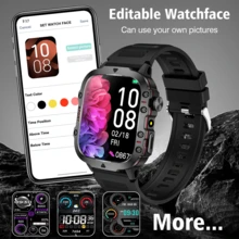 Smartwatch, llamada/marcación inalámbrica, múltiples modos deportivos, alerta y rechazo de llamadas entrantes, recordatorio de SMS, fondo de pantalla personalizable, compatible con iOS/Android - Multicolor - Ver 6