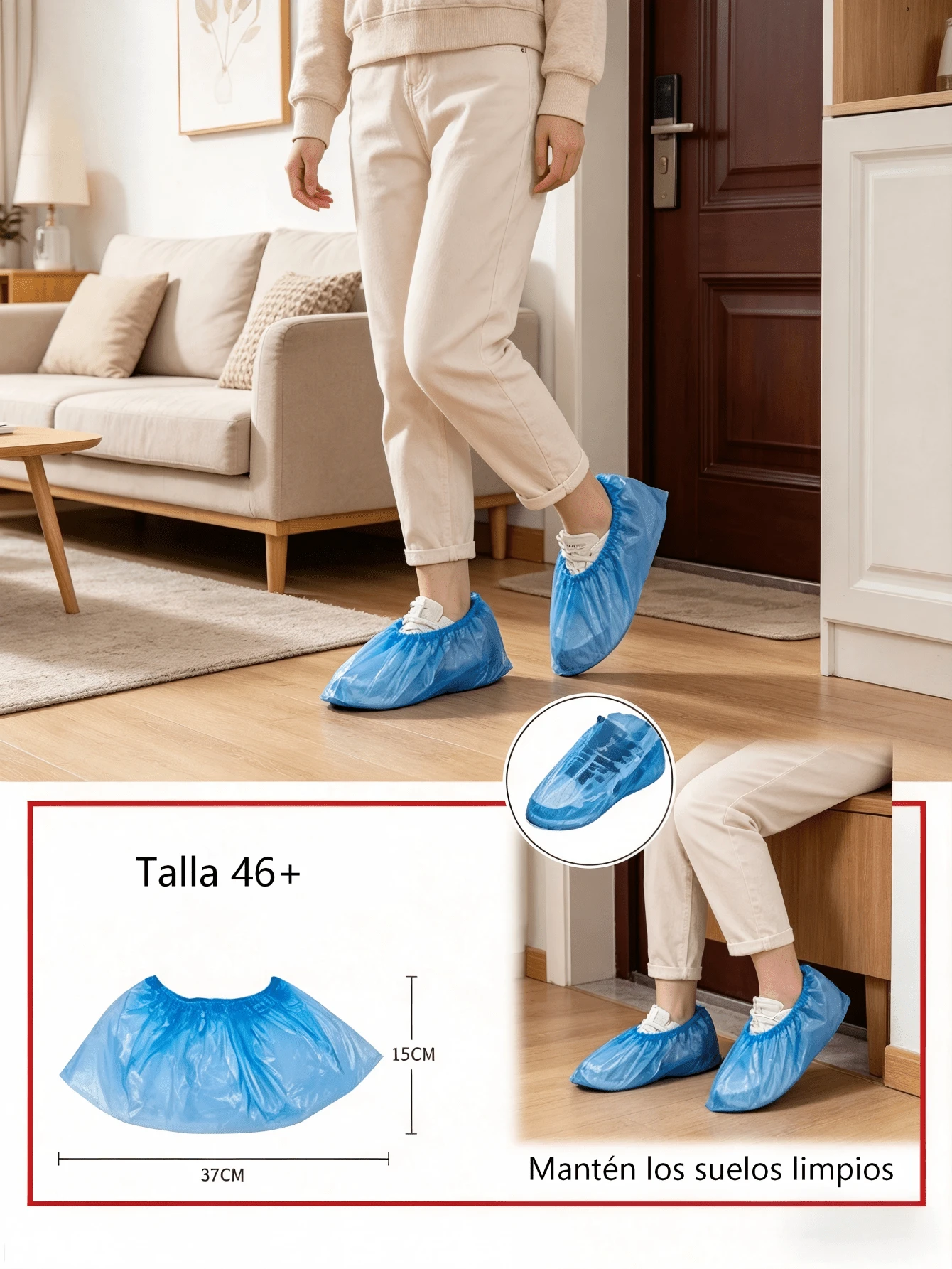 200  Casual    PEVA - Cubrezapatos desechables azules - Ver 1
