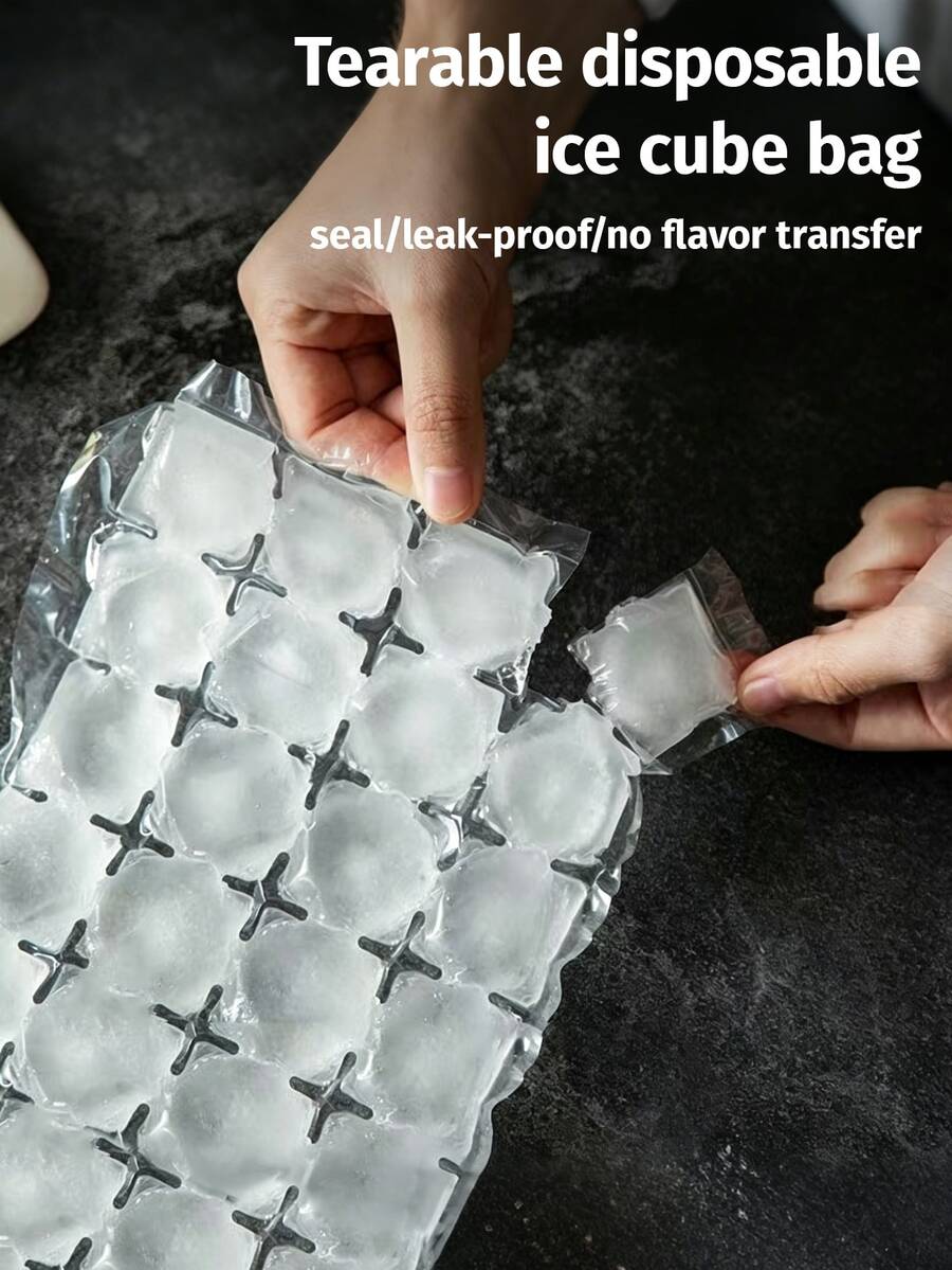 100pcs Disposable Ice Bags, Leak-Proof Tear-Resistant Ice Bags, Suitable For Cocktails, Beverages, Smoothies, Seafood, Food Storage, No Odor Transfer, Easy To Use And Store, Perfect For Summer Parties, BBQs, Picnics, Home Kitchens, Essential Summer Kitchen Accessory