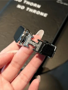 1条竹纹亮面真皮表带，适用于小米手环8 Pro/9 Pro、小米手环3/4/5/6/7、8/8 NFC/9/9 NFC/10/10 NFC、Watch4/Watch5，夏日度假风 - 黑色 - 查看 3