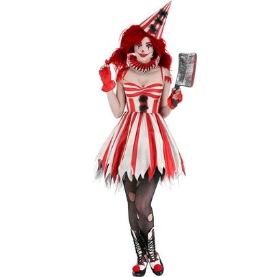 Trang phục ma cà rồng COS, trang phục chú hề ma, trang phục cosplay răng cưa, trang phục chú hề nữ dự tiệc xiếc.