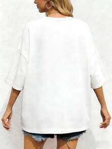 Personaliza la camiseta Descendant Of Patriot de Your Anscentors, camiseta de la Revolución Americana de DAR SAR, camisa de talla grande casual de escote redondo de manga corta con tejido ajustado ajustado de largo regular estampado Patriotic Descendant - Blanco - Ver 3