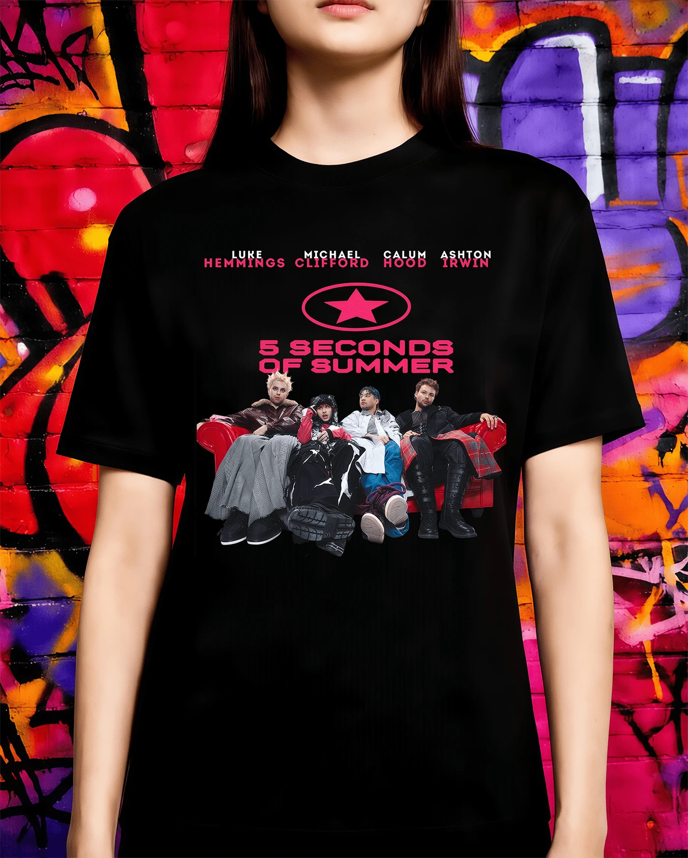5SOS 2026 World Tour "Everyone's A Star" Unisex Fan Shirt | Street Style Black - Black - View 1