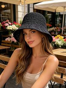 1顶女士夏季防晒沙滩帽，波西米亚风格，适合搭配连衣裙，适合旅行、度假。 - A - 查看 2
