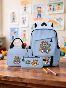 Paw Patrol 3件套汪汪队立大功大容量背包 - 手提袋和铅笔盒，配有可调节肩带，适合日常通勤、返校和旅行。 - 彩色 - 查看 2