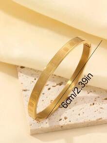 新款百搭简约优雅奢华闪耀星形手镯，高端不锈钢女士手镯 - 金色 - 查看 11