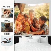 Personalized Photo Tapestry - Vivid Printing, Tailor-Made Designs For Unique Gifts - Celebrate Anniversaries, Birthdays, Weddings & More - Logo Option, Stylish Home Decor, Flag For Room, For Anniversaries, For Valentine's Day, For Birthdays, For Youth's Day, For Weddings, For Christmas, For Housewarming Living Room, Bedroom, Bathroom, Tea Room,Season Picks, Autumn Home Refresh, Scandinavian Cozy Home, Winter Grace,Fall Decor,Warm Ambience ,Forever Love,Daily Customized Tapestry 2D Flat Custom Tapestry, Local Printed Textile Wall Decor Garden Flag, Custom Flag Customized DIY Personalized Polyester Tapestry Decorative Wall Hanging, Personalized Gifts Room Banner, Wall Banner, For College Dorm Decor, Outdoors, Parties, Festival Gifts - 彩色 - 查看 2