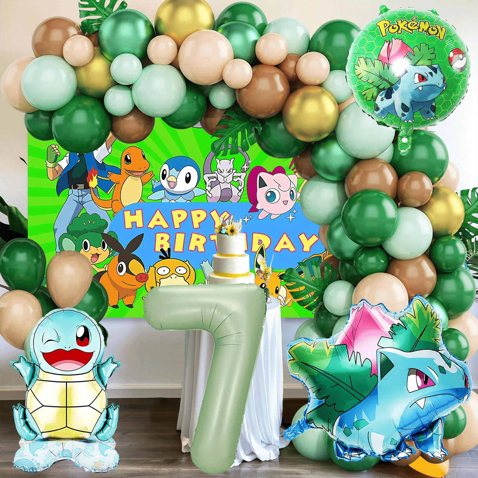 Green Foil Balloon Set For Pets, Includes Green, Blue And Yellow Balloons, Birthday Party Decor, Happy Birthday Balloon Combo, Suitable For Adult Birthday Party Wall Decor Balloon Set - View 9