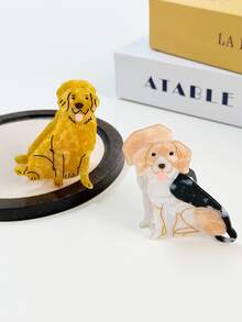 1个可爱卡通动物亚克力发夹，金毛寻回犬、拉布拉多犬、小狗造型发爪，时尚马尾辫发饰，适合日常休闲、海滩度假、创意动物发夹、节日、派对等场合。 - 彩色 - 查看 11