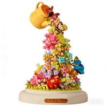 1070pcs Handmade Flower Waterfall - Butterfly Flower Sea, Floral Decor Craft Animal Model Building Blocks With Dust Cover, Ideal Gift For Valentine's Day, Christmas, Birthday - Multicolor - View 2