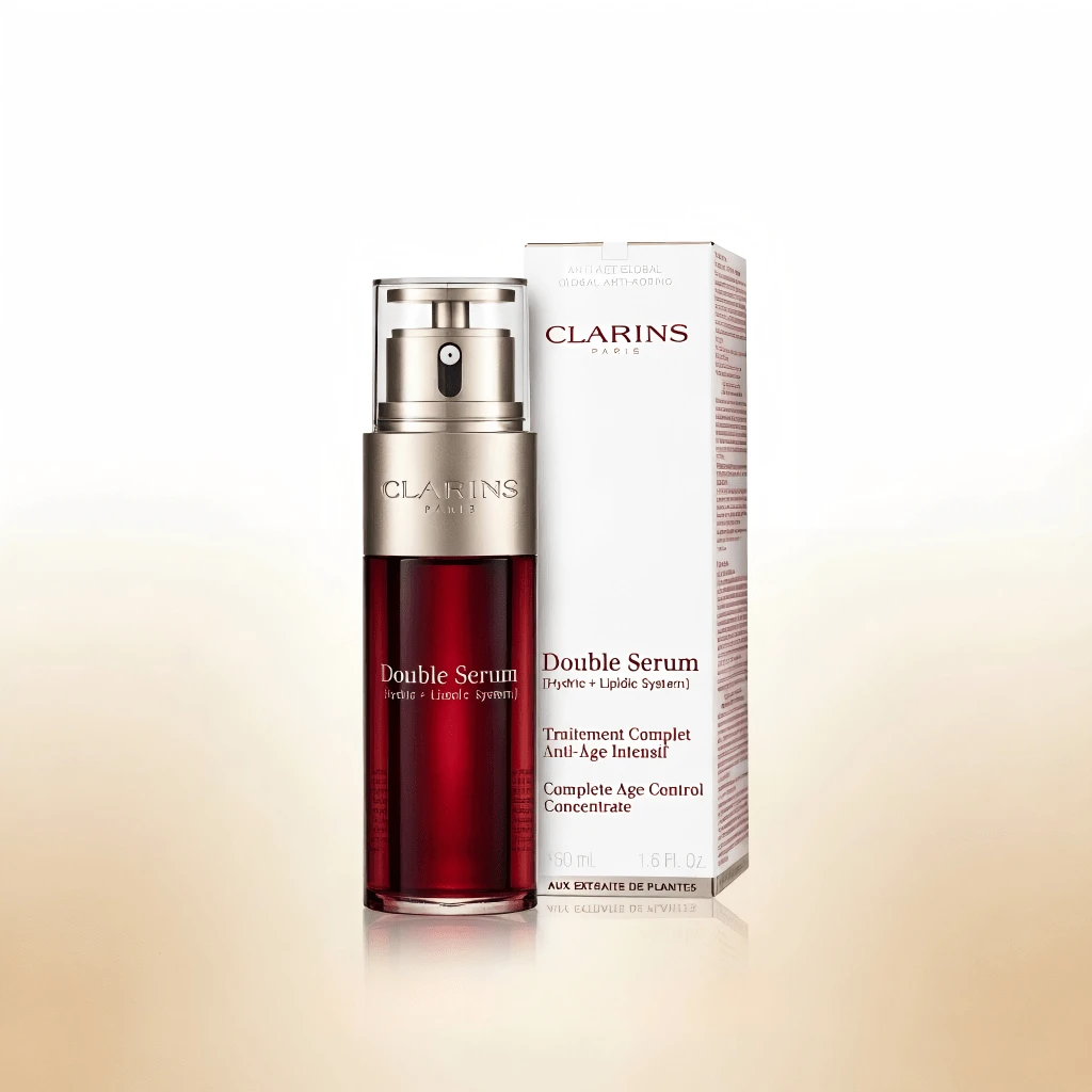 Clarins Double Serum Age Control Treatment 1.6oz/50ml Plant-Based Anti-Aging Facial Oil Serum For Visibly Firm Smooth Radiant Skin Gift For Her Him Unisex - Retinol - 查看 1