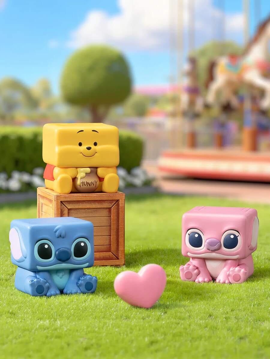 Disney Classic CUBE-3 Series Blind Box, Winnie The Pooh And Stitch Cartoon Character Desktop Decor, Figure Statue Model Toy Blind Box Collection, Stitch Toy Blind Box, Mystery Box, Exquisite Ornament, Birthday And Holiday Party Decoration - Multicolor - View 1