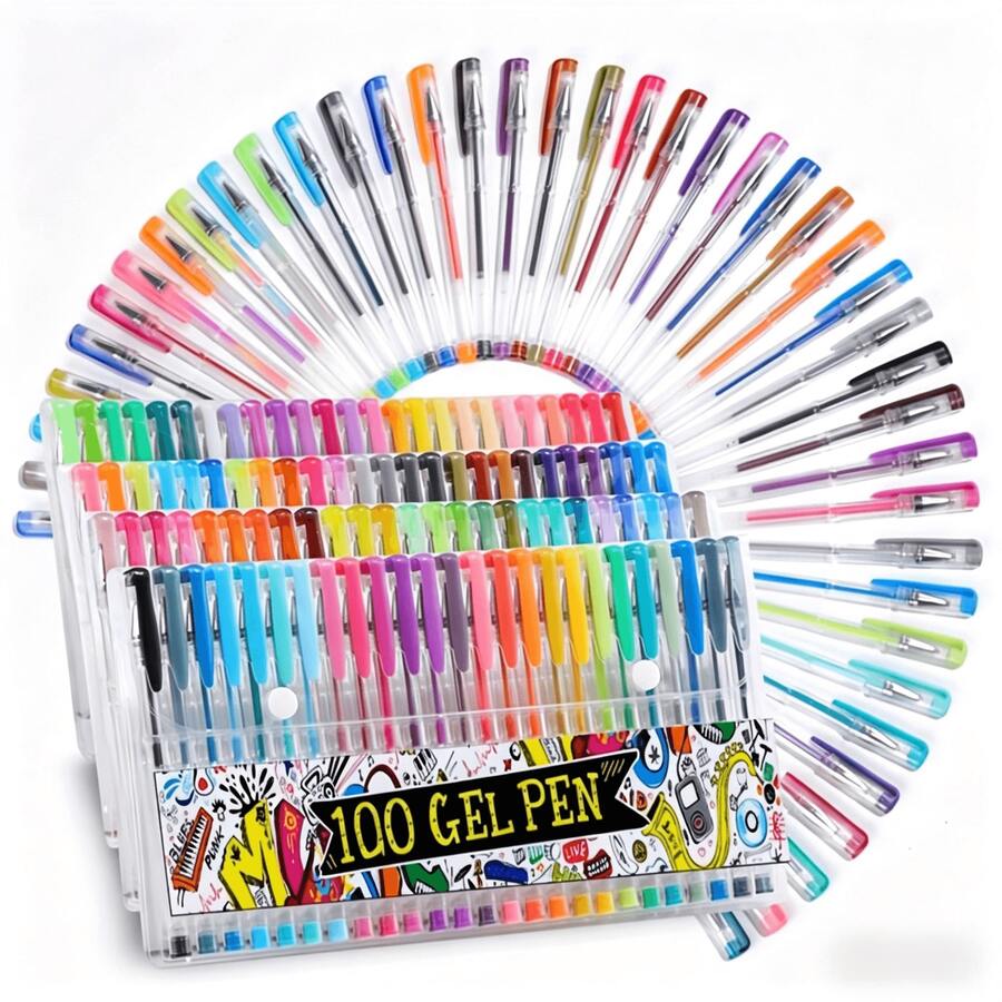 120-Color/100-Color Gel Pen Sets, Color Pen Sets, Color Gel Pens, Gel Pen Sets, Markers, Colored Pens, Highlighter Pens, Multi-Function Pens, Birthday Gifts, Gifts For Kids - 100 - View 1