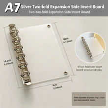 A6/A7/M5 2-Ring Expandable Binder Insert, Refillable Notebook Expander, Side-Insert Ring Binder, Suitable For Planner Journals, Increase Page Capacity, Gold/Silver, Suitable For Students, Teachers, Office Workers, Scrapbook Enthusiasts, Document Storage, Portable Document Storage, Classroom, Subway Use - Single Piece - View 12