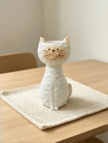 1个可爱猫咪花瓶花盆，卡通小猫花盆，室内外花园装饰，美观家居草坪庭院装饰礼品 - A - 查看 11
