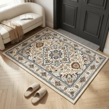 1 pieza Alfombra con patrón persa clásico, alfombra de estilo bohemio, alfombra para sala de estar, alfombra de área, tapete, decoración del hogar, felpudo, alfombra de baño, decoración de habitación, alfombra lavable - Multicolor - View 3