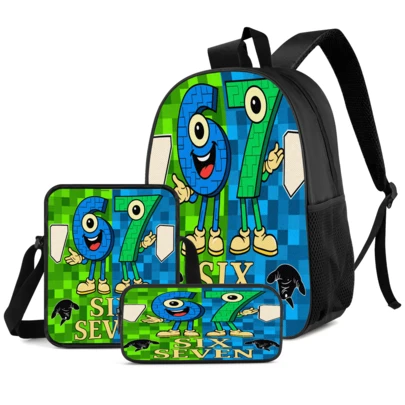 3pcs/Set Student Backpack, Messenger Bag, Pencil Case, Boys' Large Capacity Compartment Backpack, Back To School Supplies Storage, Travel Storage Bag, Suitable For School, Class, Outdoor Sports