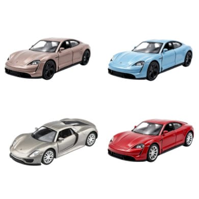 Porsche 保时捷 918 Spyder 和 Taycan 合金模型车 - 1:36 比例合金回力玩具车，精细比例复制品，适合展示，男孩女孩生日礼物/收藏品