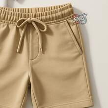 Kids' Set: Printed T-Shirt With Brazil Logo And Beige Shorts - World Cup Youth Edition - 軍綠色 - 查看 2
