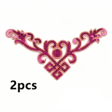 2 Pcs Sequined Applique Embroidery Patches Embroidered Patch Accessory Glitter Flower Diy Clothing Patch - Sequin Embroidered Fabric Patch - View 8