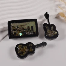 1pc Dropper Note Guitar Instrument Piano Quicksand Silicone Mold For DIY Keychain Pendant - White - View 3