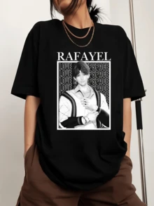 Rafayel Love And Deepspace Men's Sports T-Shirt With Crew Neck And Print, Short Sleeve - Black - View 6