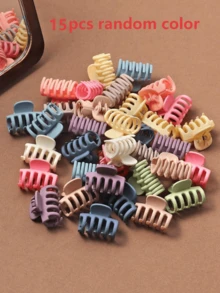 50/30/20/15/1pcs Presilhas de Cabelo Onduladas Pequenas para Mulheres em Cores Morandi, Acessórios de Cabelo Fofos (Cor Aleatória) - Multicolorido - Visão 6