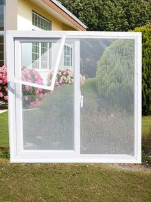 Self Adhesive Window Screen Mesh Kit, No Drill Easy Install Fly Insect Net, Removable Reusable Breathable Window Screen For Home, Kitchen, Bedroom, Living Room - White Style - View 1