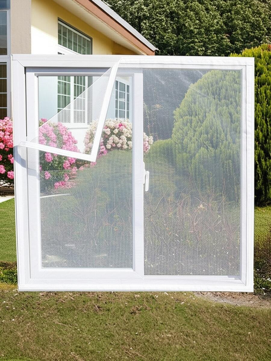 Self Adhesive Window Screen Mesh Kit, No Drill Easy Install Fly Insect Net, Removable Reusable Breathable Window Screen For Home, Kitchen, Bedroom, Living Room - White Style - View 1