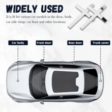 2pcs Silver Metal Cross Badge Decal 2.5"X1.8" Alloy 3D Cross Auto Decal Self-Adhesive Optical Decal Badge For Trunk Rear Fender Side Fender - 2pcs - 查看 6