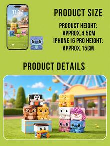 Disney Classic CUBE-3 Series Blind Box, Winnie The Pooh And Stitch Cartoon Character Desktop Decor, Figure Statue Model Toy Blind Box Collection, Stitch Toy Blind Box, Mystery Box, Exquisite Ornament, Birthday And Holiday Party Decoration - Multicolor - View 3