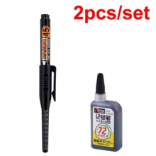 2pcs/Set Creative Multi-Purpose Deep-Hole Marking Pens - Black/Blue/Red, 45mm Long Tip For Quick-Drying Carpentry Marking, Suitable For Construction, Bathroom And Woodworking, Essential Item For Engineers - Multicolor - View 12