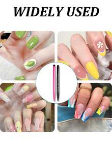 1/2/4Pcs 3-In-1 French Manicure Brush Set, Nylon Bristle Nail Brushes For Gel & Acrylic Nails, Precise Cleaning, Polish Application, Salon Home Manicure Tools - Multicolor - View 6