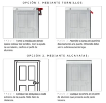 HOMYGO - PVC Door Curtain 90x210cm Anti-Insect | Indoor/Outdoor Use | Durable Aluminum Bar | Easy Installation | Various Colors - 紅白色 - 查看 4