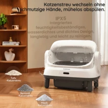 DEVOKO 90L Large Capacity Cat Litter Box Cat-Friendly Litter Box With Integrated Protection APP-Controlled Monitoring With Automatic Cleaning Solids Aromatherapy Deodorization Function Includes Litter Scoop And Filter Grid - White - View 7