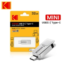 KODAK USB 3.2 Typ-C Flash-enhet 32 GB 64 GB 128 GB Mini Pendrive OTG Metall Flash-disk För Smartphone PC - Visa 10