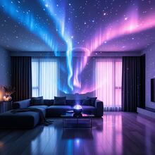 1 đèn chiếu LED tạo không gian lãng mạn, hình ảnh bầu trời sao, cực quang, sóng biển, 16 màu RGB kèm điều khiển từ xa, thích hợp cho các cặp đôi hẹn hò, phòng ngủ, kỷ niệm, trang trí nhà cửa. - ánh sáng đa sắc - Xem 8