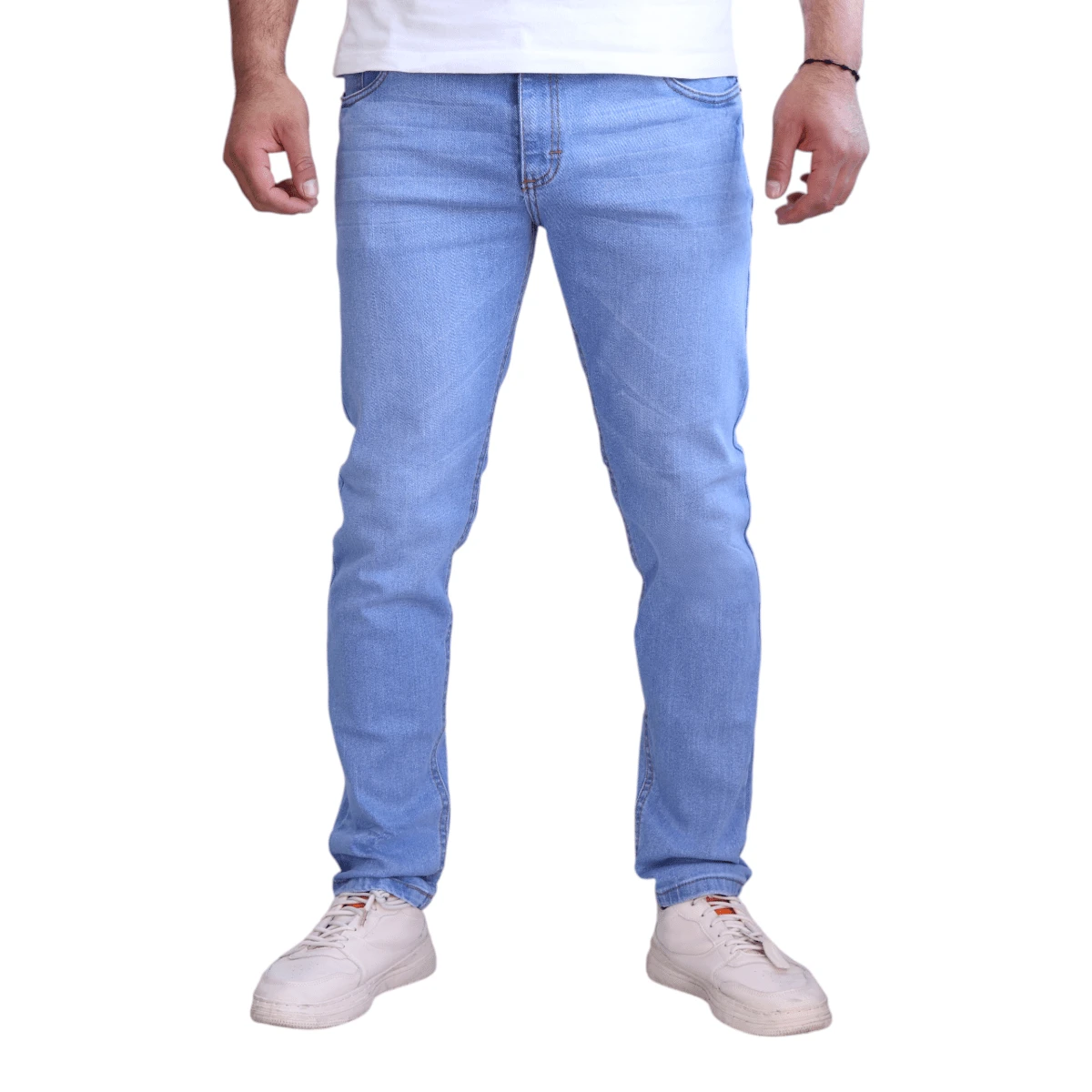 Pantalón Semiskinny de Mezclilla Stretch para Hombre John Silver - Celeste - Ver 1