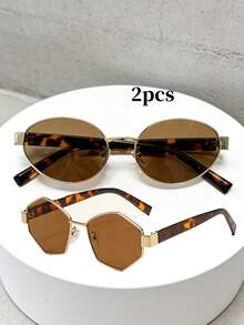 Bộ 2 cặp kính thời trang mùa hè kiểu retro gọng kim loại hình oval và hình thoi, kính unisex phù hợp cho đi làm hàng ngày, đi biển, du lịch, chụp ảnh đường phố. - 2 chiếc tách trà tròn in họa tiết da báo - Xem 18