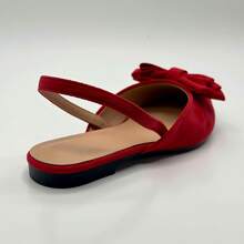 Geeyea Ladies' Flat Bottomed Pointed Bow Single Shoes - 紅色 - 查看 5