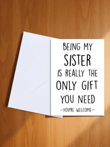 1pc Funny Sister's Birthday Card, Humorous Greeting Card Suitable For Gifting To Sisters, Back To School Supplies (Random Color Envelope) - A - View 20