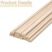 130 thanh gỗ balsa vuông, chưa hoàn thiện, dùng để làm khuôn mẫu và các dự án thủ công DIY. - A - Xem 4